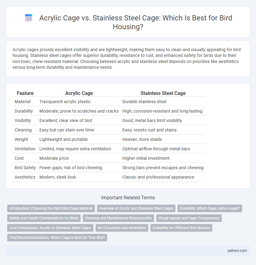 Acrylic Cage vs. Stainless Steel Cage: Which Is Best for Bird Housing?