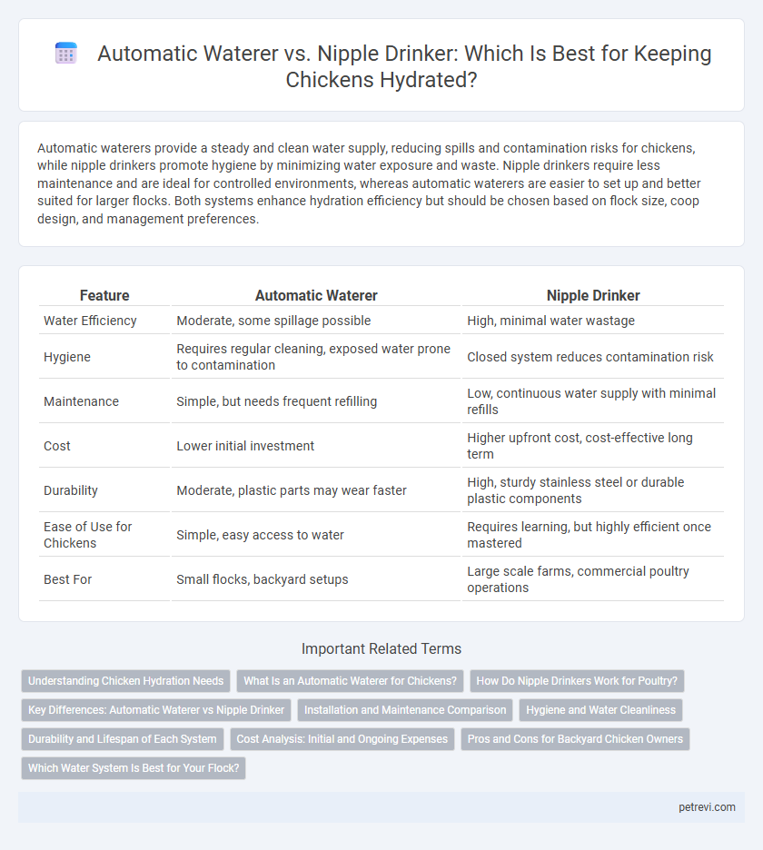 Automatic Waterer vs. Nipple Drinker: Which Is Best for Keeping Chickens Hydrated?