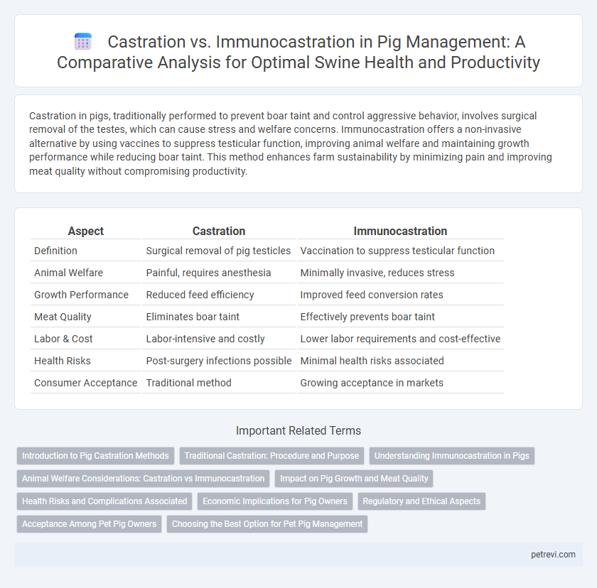 Castration vs. Immunocastration in Pig Management: A Comparative Analysis for Optimal Swine Health and Productivity