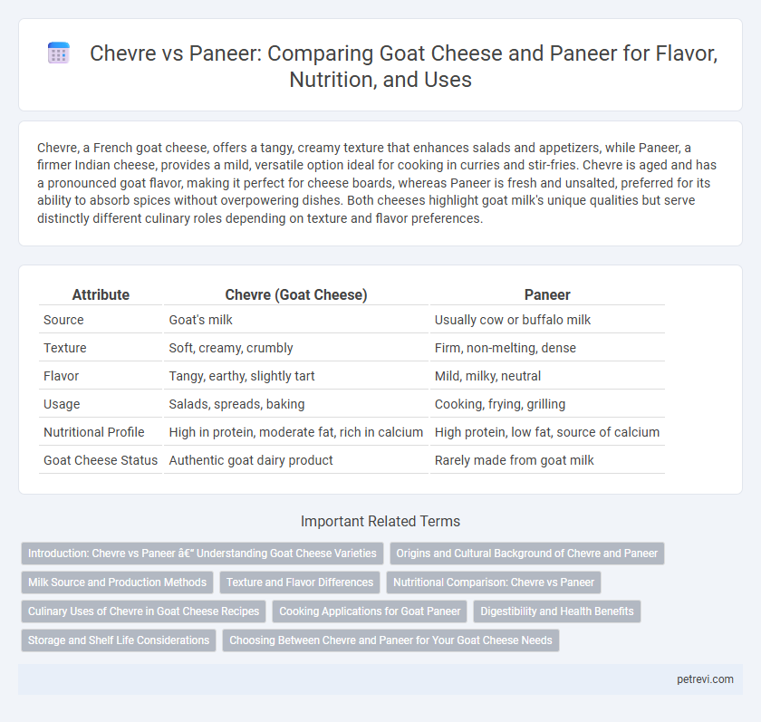 Chevre vs Paneer: Comparing Goat Cheese and Paneer for Flavor, Nutrition, and Uses