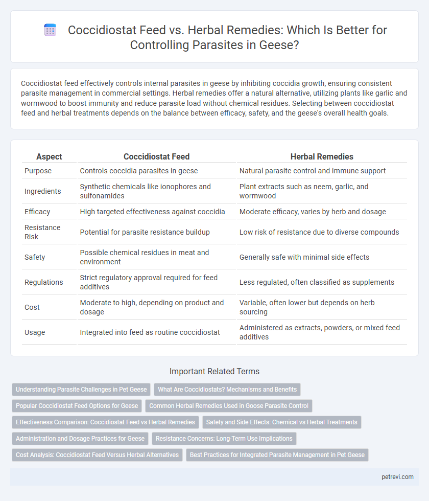 Coccidiostat Feed vs. Herbal Remedies: Which Is Better for Controlling Parasites in Geese?