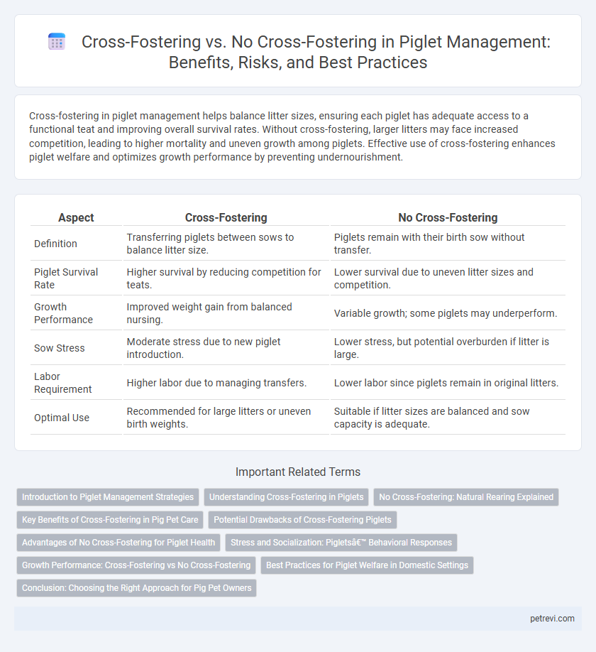 Cross-Fostering vs. No Cross-Fostering in Piglet Management: Benefits, Risks, and Best Practices