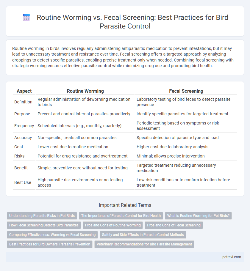 Routine Worming vs. Fecal Screening: Best Practices for Bird Parasite Control