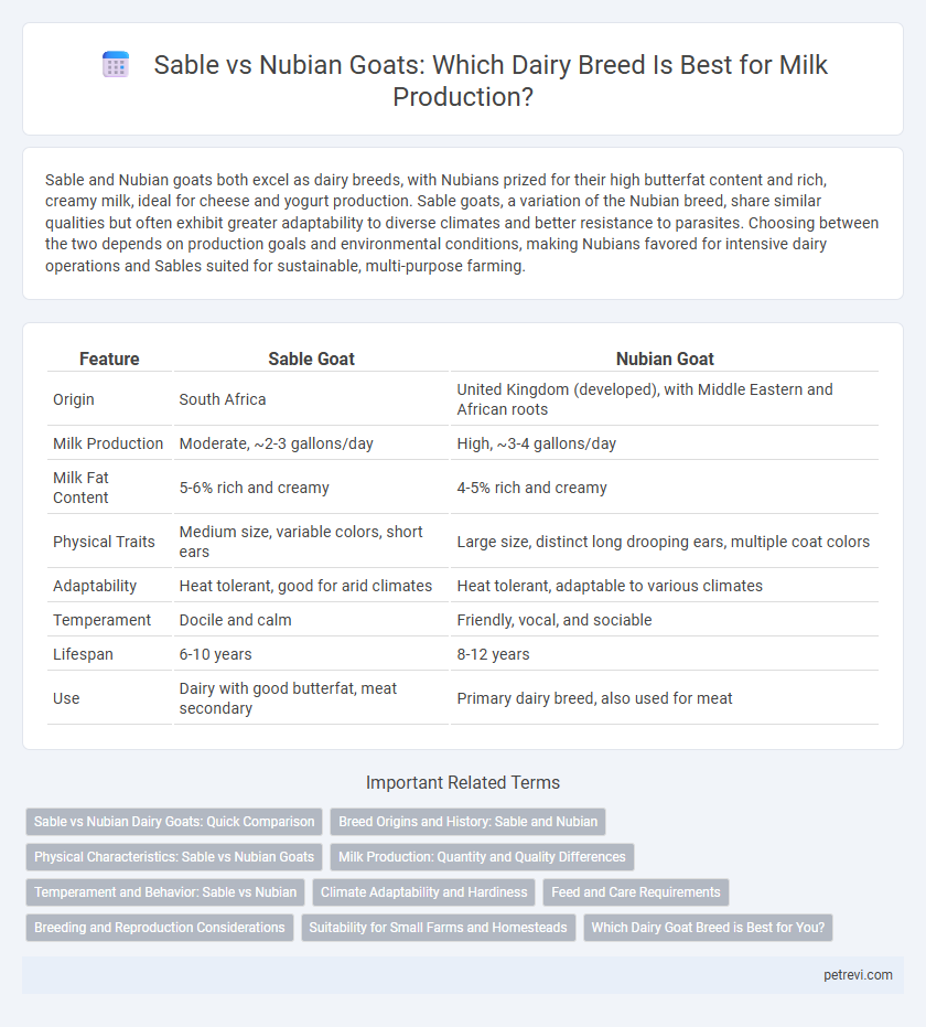 Sable vs Nubian Goats: Which Dairy Breed Is Best for Milk Production?