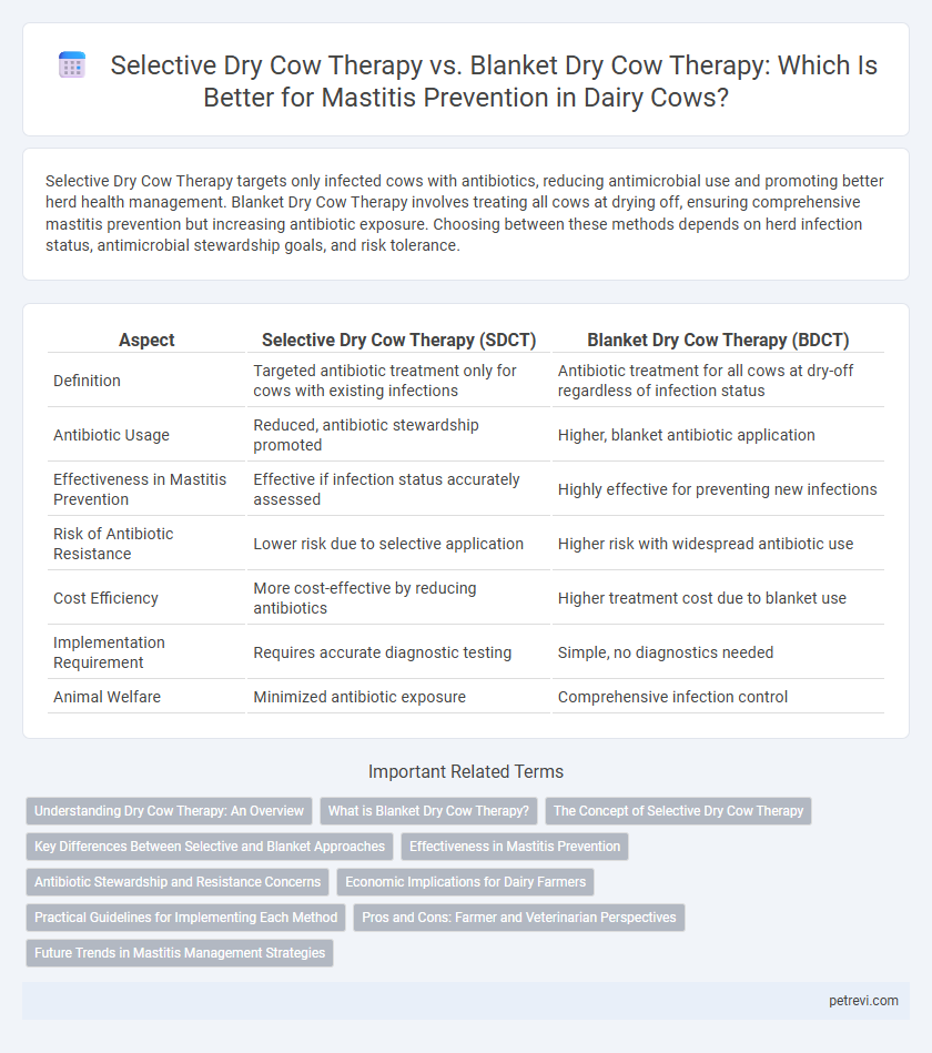 Selective Dry Cow Therapy vs. Blanket Dry Cow Therapy: Which Is Better for Mastitis Prevention in Dairy Cows?
